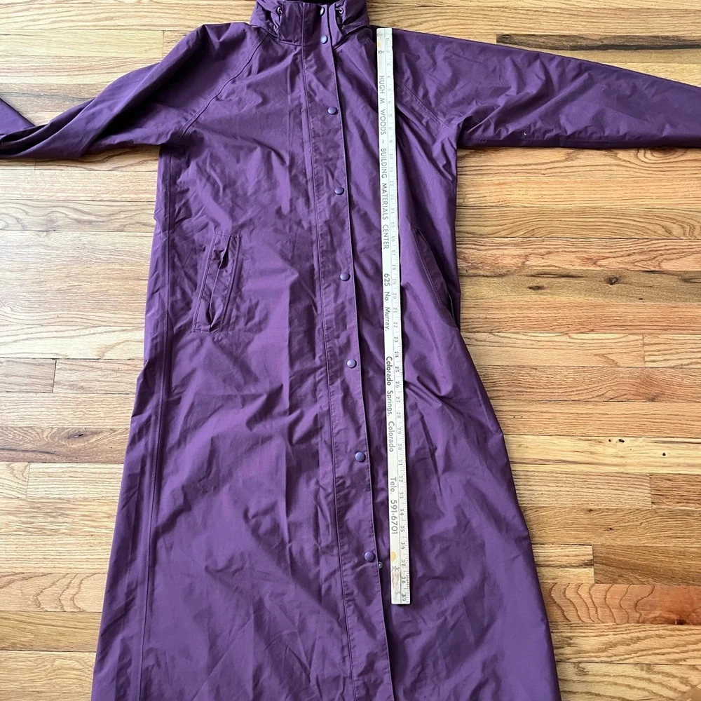 Vibrant Purple Hooded Raincoat Trench coat - Picture 8 of 8